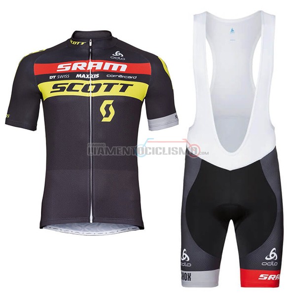 Abbigliamento Ciclismo Scott Sram Manica Corta 2018 Nero